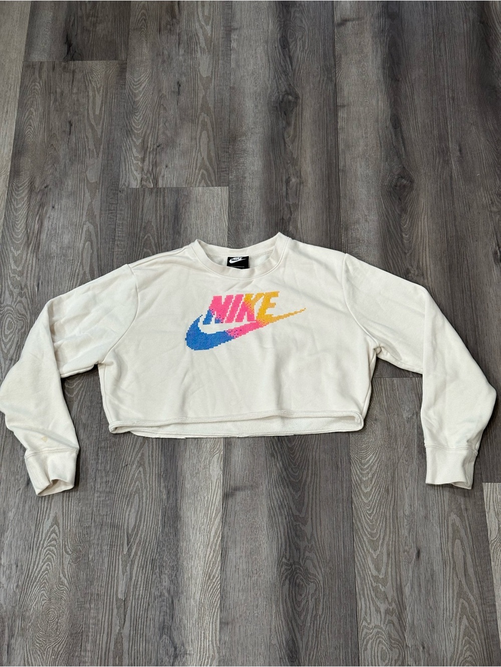 Nike crop top crewneck fleece sweatshirt half length size S